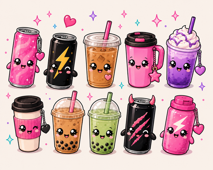 Bright, playful Pocket Magic favorites for energy drink lovers. 