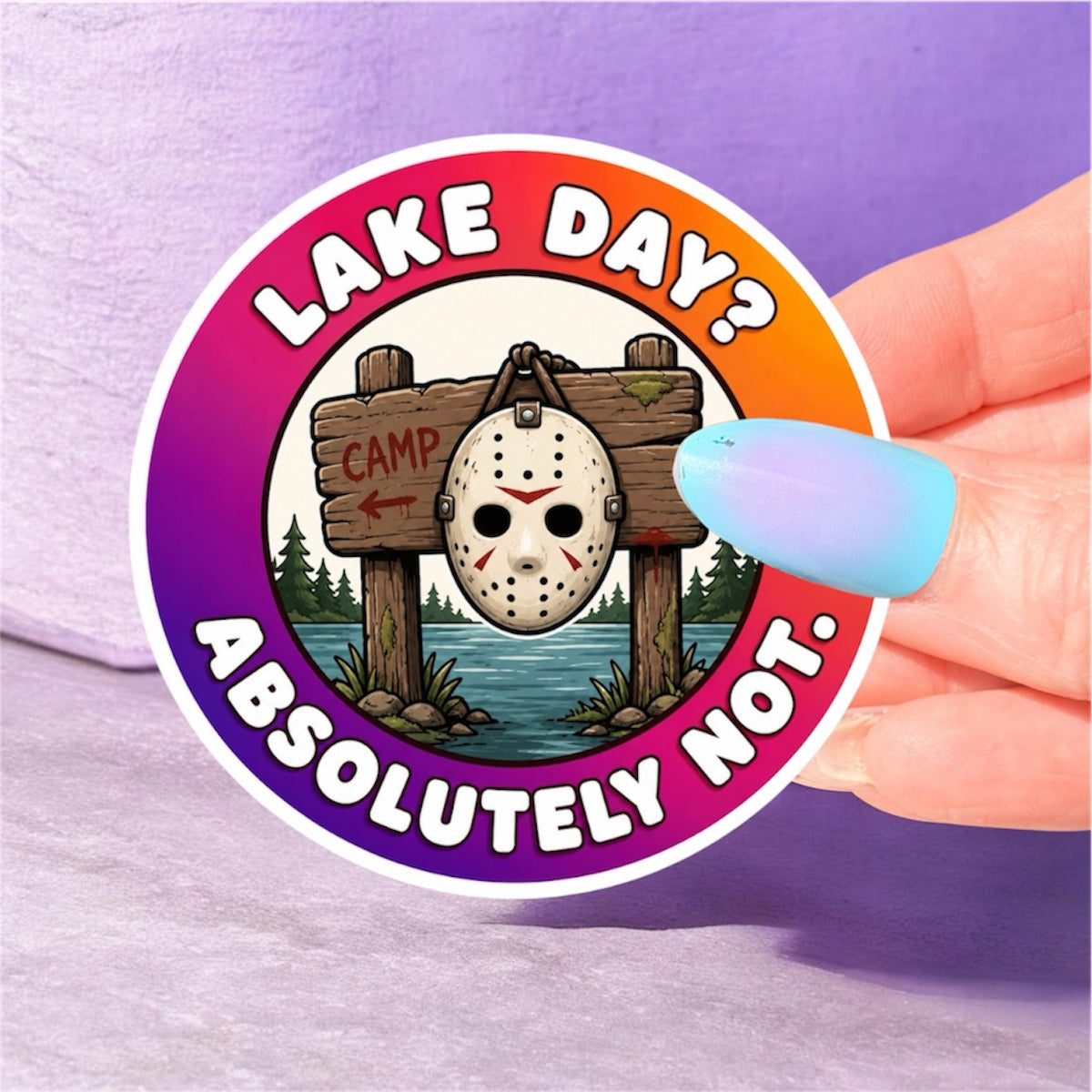 Lake Day Spooky matte Halloween sticker